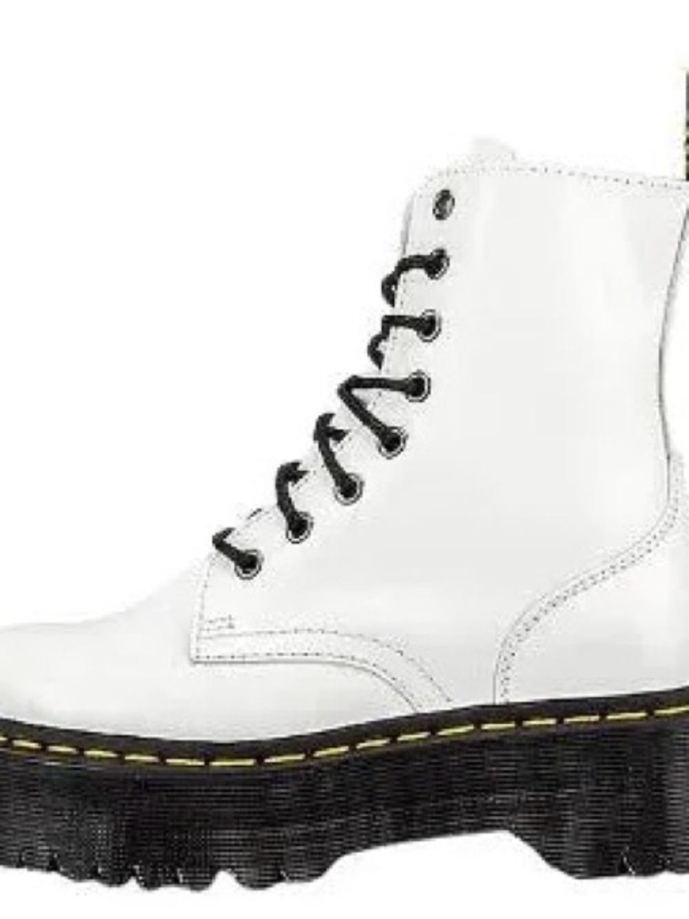 Dr. Martens White Lace-Up Platform Ankle Boots